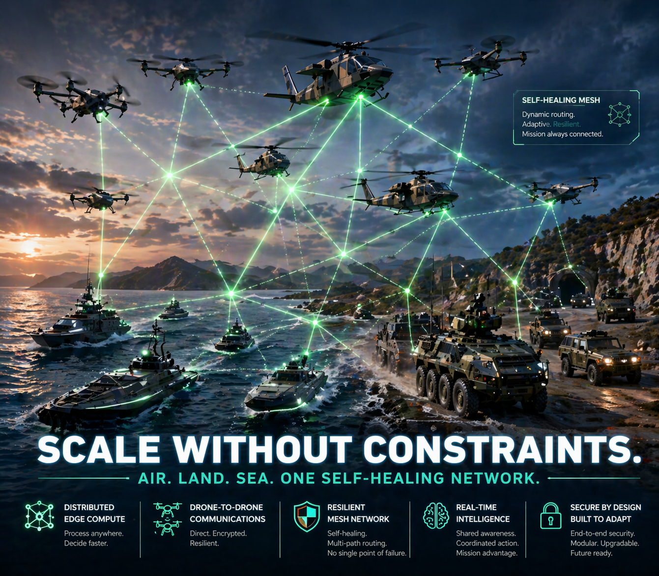 Distributed swarm systems illustration